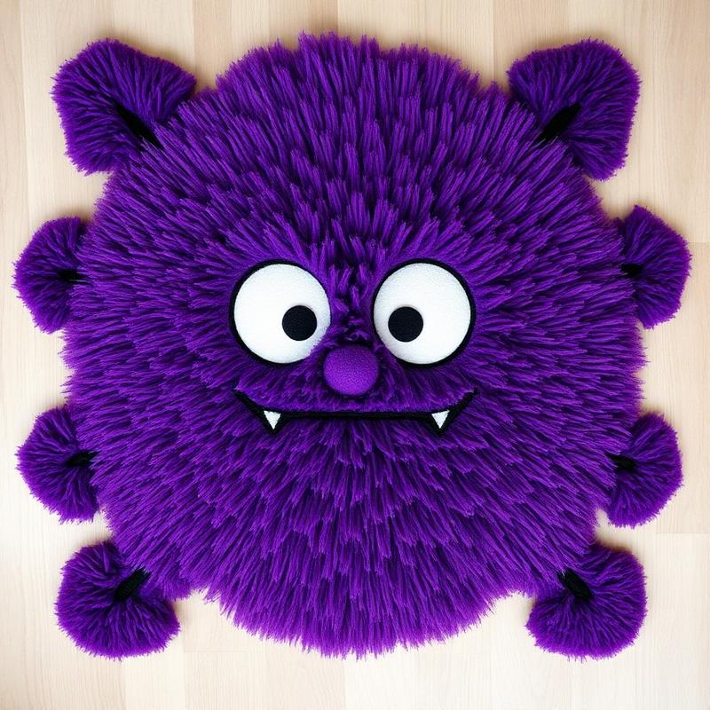 Tapete Monstrinho Roxo Peludo