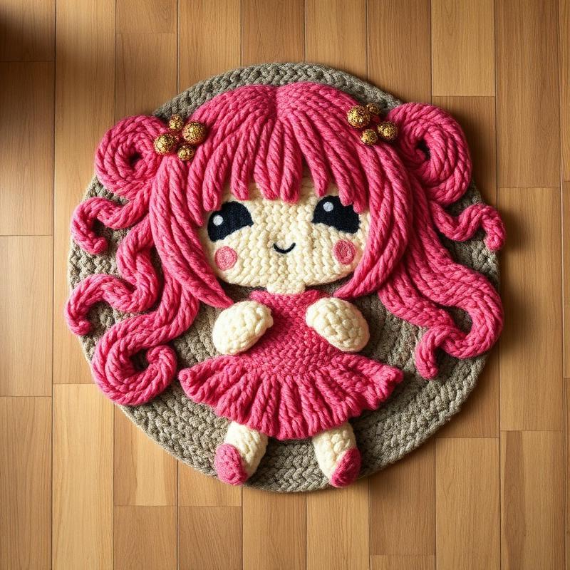 Tapete Boneca Anime Rosa